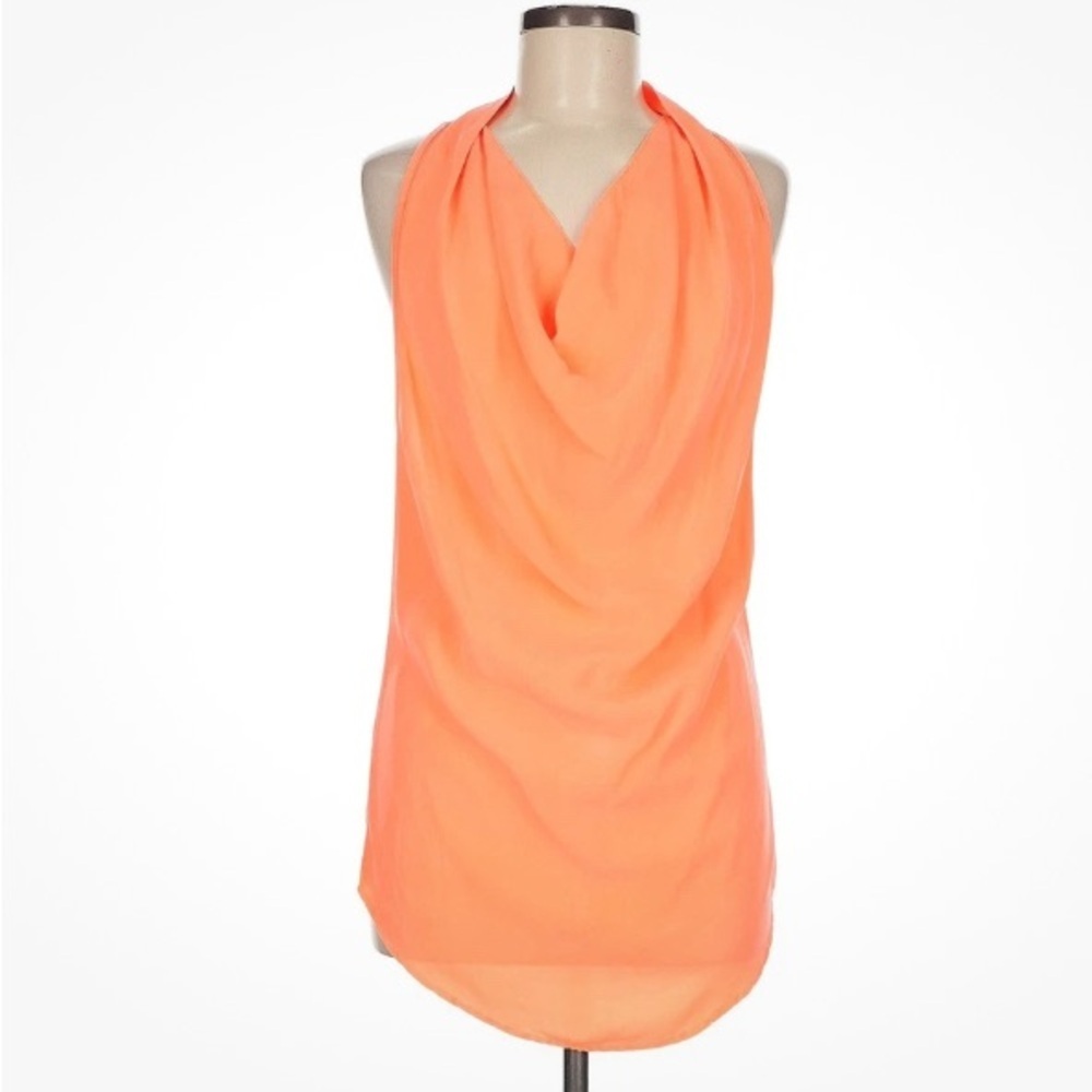 Fifteen Twenty Orange Silk Draped Blouse